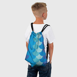 Рюкзак-мешок Синяя чешуя рыбы, цвет: 3D-принт — фото 2