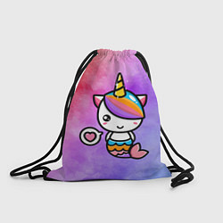 Рюкзак-мешок Русалка Единорог Z, цвет: 3D-принт