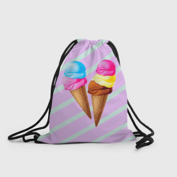Рюкзак-мешок Мороженое графический фон, цвет: 3D-принт