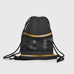 Рюкзак-мешок 3D ТЕМНАЯ БРОНЯ С ЗОЛОТОМ, цвет: 3D-принт