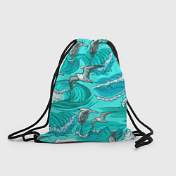 Рюкзак-мешок Чайки в море, цвет: 3D-принт