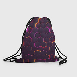 Рюкзак-мешок НЕОН СОТЫ 3D, цвет: 3D-принт