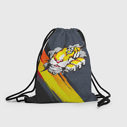 Рюкзак-мешок Тигр разрывает изнутри, цвет: 3D-принт