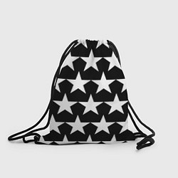 Рюкзак-мешок Белые звёзды на чёрном фоне 2, цвет: 3D-принт