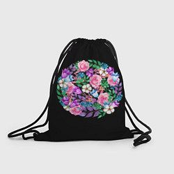 Рюкзак-мешок Цветы в круге, цвет: 3D-принт