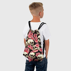 Рюкзак-мешок Черепа и цветы, цвет: 3D-принт — фото 2