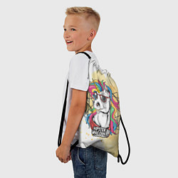 Рюкзак-мешок Hipster unicorn, цвет: 3D-принт — фото 2
