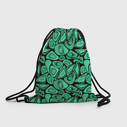 Рюкзак-мешок Зеленый абстрактный узор, цвет: 3D-принт