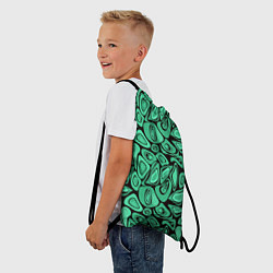 Рюкзак-мешок Зеленый абстрактный узор, цвет: 3D-принт — фото 2