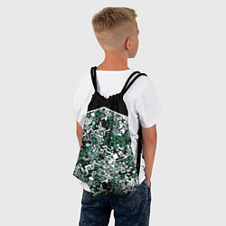 Рюкзак-мешок Черно-зеленые каракули, цвет: 3D-принт — фото 2