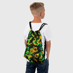 Рюкзак-мешок Абстрактный желто-зеленый узор, цвет: 3D-принт — фото 2
