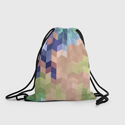 Рюкзак-мешок Абстрактный бежево-синий узор, цвет: 3D-принт