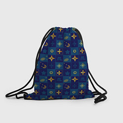 Рюкзак-мешок Синий клетчатый узор-плед, цвет: 3D-принт