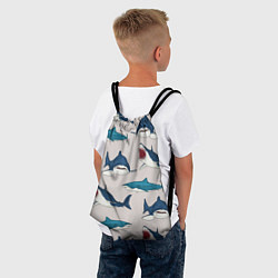 Рюкзак-мешок Кровожадные акулы паттерн, цвет: 3D-принт — фото 2
