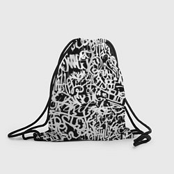 Рюкзак-мешок Graffiti white on black, цвет: 3D-принт