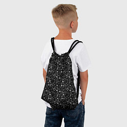 Рюкзак-мешок Черно-белый спортивный узор, цвет: 3D-принт — фото 2