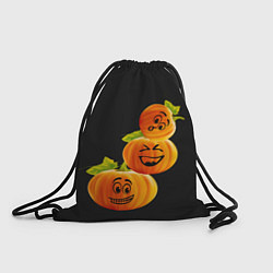 Рюкзак-мешок Хэллоуин смешные тыквы, цвет: 3D-принт