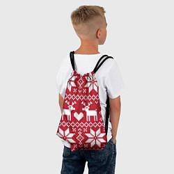 Рюкзак-мешок Рождественские олени, цвет: 3D-принт — фото 2