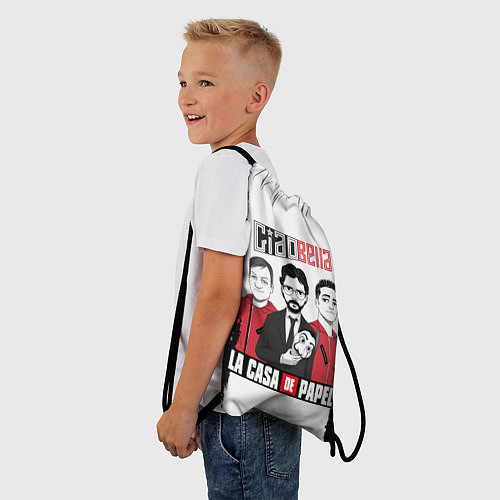 Мешок для обуви Палермо Професор Денвер Бумажный дом / 3D-принт – фото 3