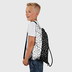Рюкзак-мешок Руны чёрно-белое, цвет: 3D-принт — фото 2
