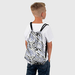 Рюкзак-мешок Абстрактный сиренево-черный, цвет: 3D-принт — фото 2