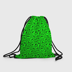 Мешок для обуви Черепа на кислотно-зеленом фоне