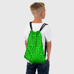 Рюкзак-мешок Черепа на кислотно-зеленом фоне, цвет: 3D-принт — фото 2