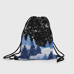 Рюкзак-мешок Снежная ночь в зимнем лесу, цвет: 3D-принт