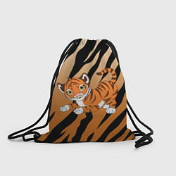 Рюкзак-мешок Тигр 2022 НОВЫЙ ГОД, цвет: 3D-принт
