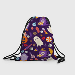 Рюкзак-мешок HALLOWEEN BTS BT21 PATTERN БТ21 БТС ХЕЛЛОУИН, цвет: 3D-принт