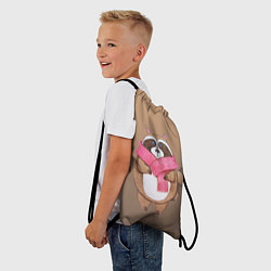 Рюкзак-мешок Акварельный енотик, цвет: 3D-принт — фото 2