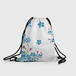 Рюкзак-мешок Букет голубых цветов, цвет: 3D-принт