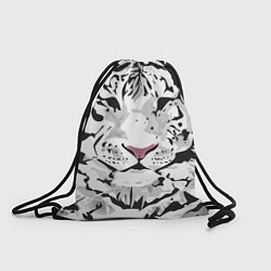 Рюкзак-мешок Белый снежный тигр, цвет: 3D-принт