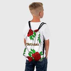 Рюкзак-мешок Светлана в розах, цвет: 3D-принт — фото 2