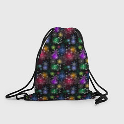 Рюкзак-мешок Снежинки в разных цветах, цвет: 3D-принт