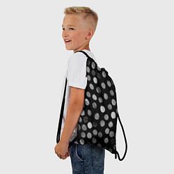 Рюкзак-мешок Кружочки на черном фоне, цвет: 3D-принт — фото 2