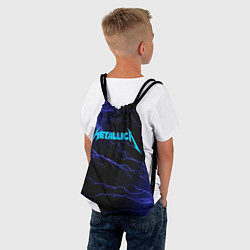 Рюкзак-мешок METALLICA BLUE FLASH МЕТАЛЛИКА СИНИЕ МОЛНИИ, цвет: 3D-принт — фото 2