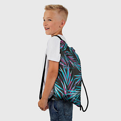 Рюкзак-мешок Листья Пальм Неон, цвет: 3D-принт — фото 2