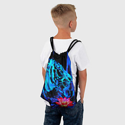 Рюкзак-мешок Синий водяной тигр, цвет: 3D-принт — фото 2