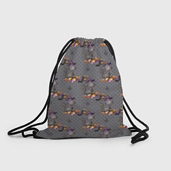 Рюкзак-мешок Кот с тыквой хэллоуин, цвет: 3D-принт