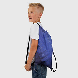 Рюкзак-мешок Синие акварельные мазки, цвет: 3D-принт — фото 2