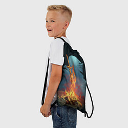Рюкзак-мешок Witcher 3 костер, цвет: 3D-принт — фото 2