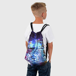 Рюкзак-мешок Плывущий неоновый тигр, цвет: 3D-принт — фото 2