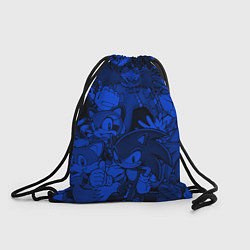 Рюкзак-мешок SONIC BLUE PATTERN СИНИЙ ЁЖ, цвет: 3D-принт
