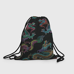 Рюкзак-мешок Цветные драконы, цвет: 3D-принт