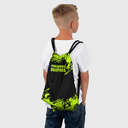 Рюкзак-мешок Гражданская оборона: Green, цвет: 3D-принт — фото 2