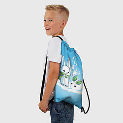 Рюкзак-мешок Let it snow Зайчик и снежок, цвет: 3D-принт — фото 2