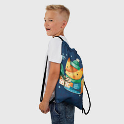 Рюкзак-мешок Лис-подарок в узорах, цвет: 3D-принт — фото 2