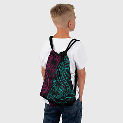 Рюкзак-мешок НЕОНОВЫЕ ДРАКОНЫ NEON DRAGON, цвет: 3D-принт — фото 2