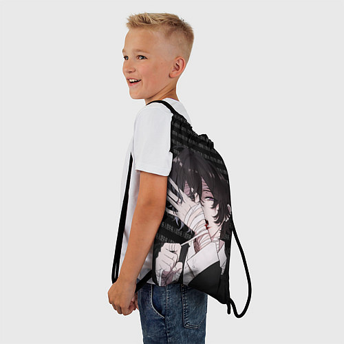 Мешок для обуви Дазай Осаму Исповедь неполноценного человека / 3D-принт – фото 3